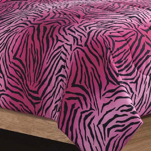 NEW Girls Teen Hot Pink Zebra Animal Print Twin Comforter Bedding Set
